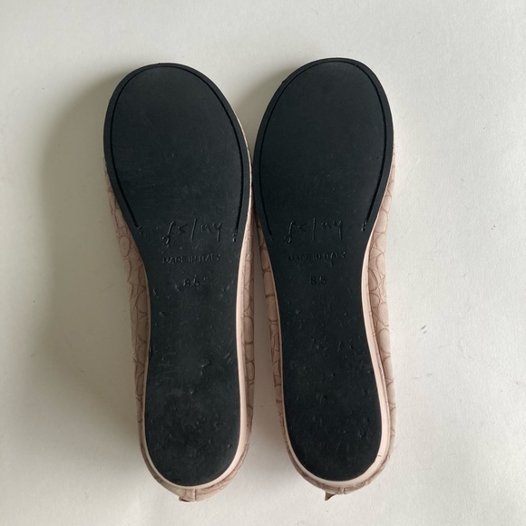 Fsiny Cream Pink Animal Print Leather Flats size 8.5 Made in Italy - Picture 10 of 14